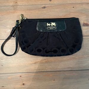 Coach Black Fabric Wristlet